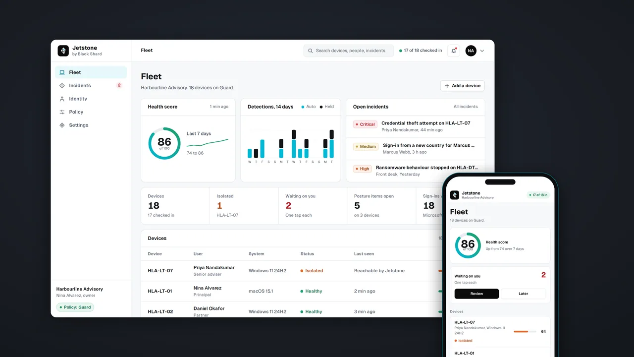 Console preview with sample data